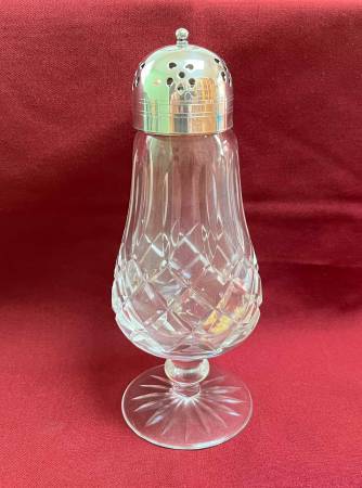 Waterford Crystal Lismore Footed Sugar Shaker - Muffineer Silver Plate 1