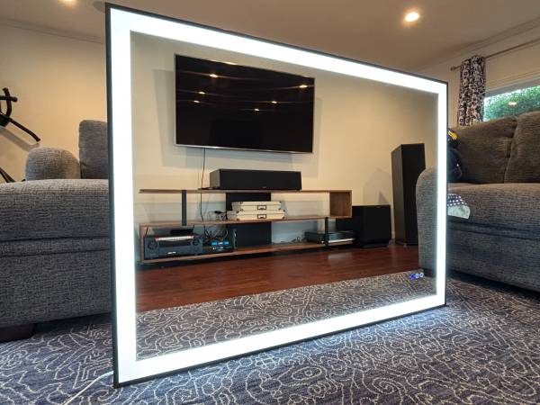 Framed Vanity Mirror 48" x 36" Front and Backlit 1