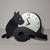 Black Cat Table Clock Metal 8 thumbnail