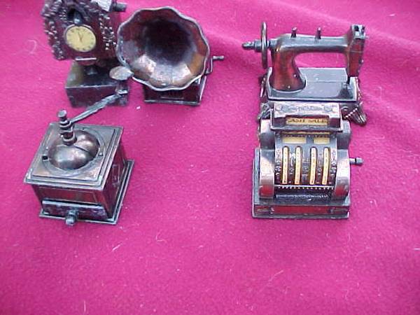5 DIE CAST PENCIL SHARPENER SEWING CLOCK PHONOGRAPH REGISTER GRINDER 1