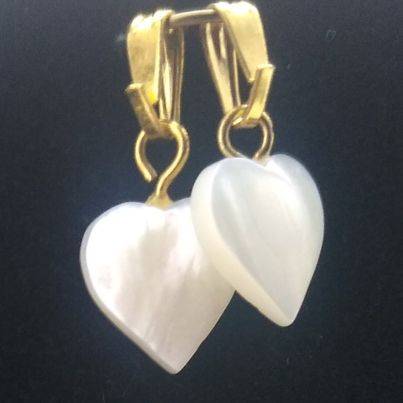 (2) Mother-of-Pearl Heart-Shaped Charms (Christmas gift!) 1