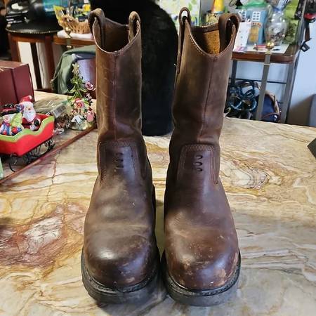 TIMBERLAND PRO SERIES Men's Brown Leather Work Boots shoes- 10.5 1