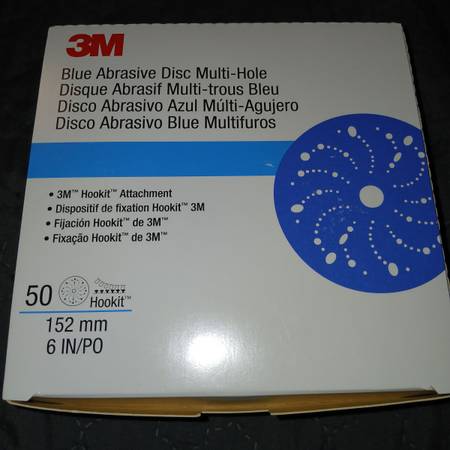 3M 36176 Hookit Blue Abrasive Sanding Disc Multi-hole 6 inch (50 Discs) new 1