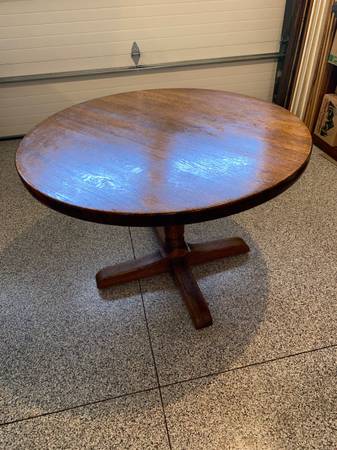 Antique 42" Solid Oak Table 1
