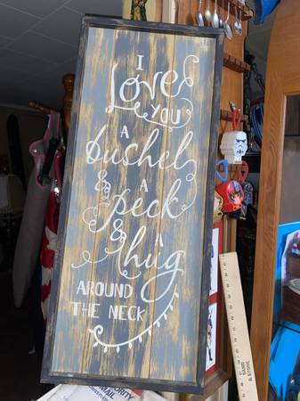 Wall Art Picture Country Style Gate Boxed Frame "Loving Word Phrase" 1