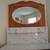 120 year old wood vanity, 4 drawers with mirror and marble top 2 thumbnail