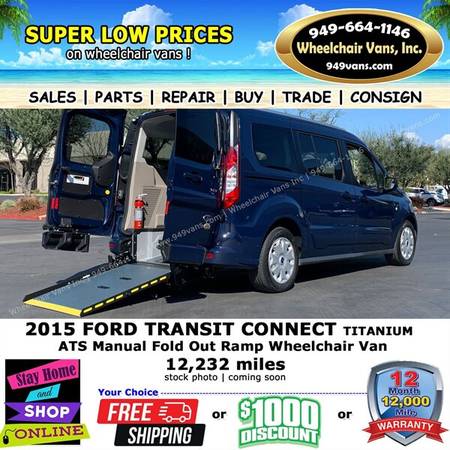 2015 Ford Transit Connect Titanium Wheelchair Van    1