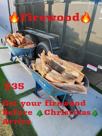 Split firewood $35 per wheelbarrow 1