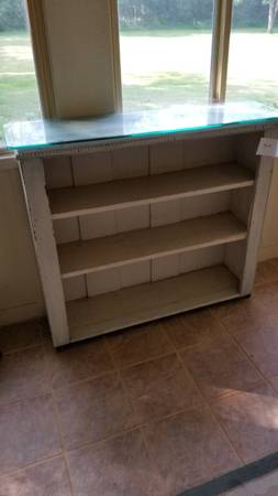 Antique Book Shelf with Glass Top 1