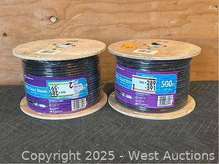 Quantity of (2) Southwire 500 ft. 18 RG6 Quad Shield CU CATV CM/CL2 1