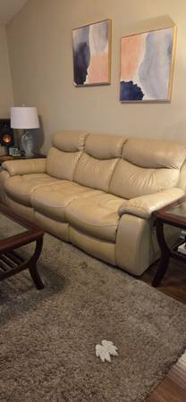 Real leather recliner couch and chair 1