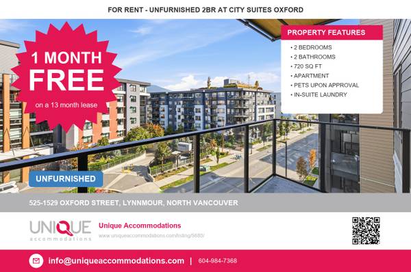 UniqueAccommodations.com ID:5680 Unfurnished 2 Bed 2 Bath with Ensuite 1