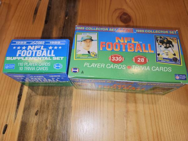 1989 score football complete set + supplemental set mint barry sanders aikmen ja 1