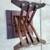21" antique Mission folding tiger oak wood side table bistro card game 14 thumbnail