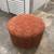 Large Round Orange Fabric Ottoman 2 thumbnail
