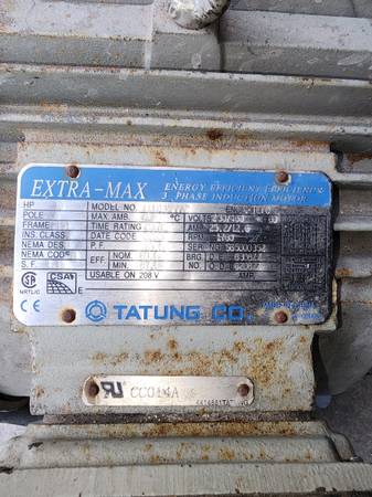 10 HP, 3 phase compressor motor 1