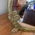 Vintage brass art nouveau lady vanity standing mirror 4 thumbnail