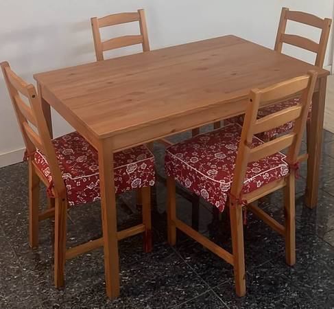 IKEA JOKKMOKK Solid Pine Dining Table & 4 Chairs – $175 1
