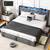 New Modern King Size Platform Bed Frame with 4 Storage Drawers and LED Headboard 1 thumbnail