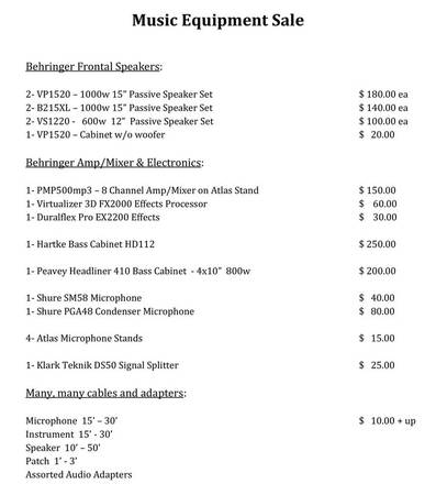 Music Equipment Sale 1