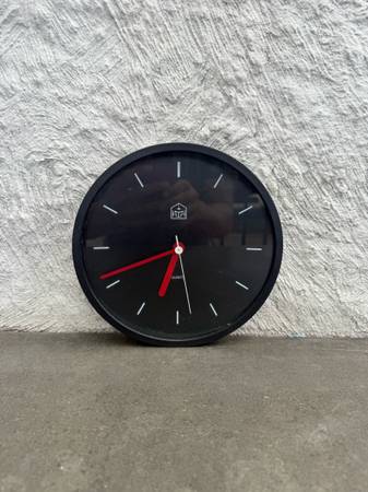 Habitat UK Wall Clock Postmodern 1980's Black Minimal 1