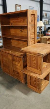 4-pc Solid Wooden Cabinet w/2-side tables 1