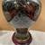 VINTAGE CHINESE CLOISONNE ENAMEL & BRASS VASE  WITH WOOD STAND 10 1/2" 8 thumbnail