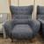 Pair of Blue MCM Style Wingback Chairs 4 thumbnail