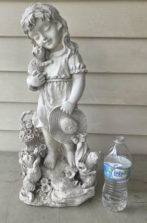 Girl With Her Cats, Yard Art, Patio Garden Home Decor
 1