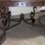 Rustic round Coffee table + End / side table with nail head trim 2 thumbnail