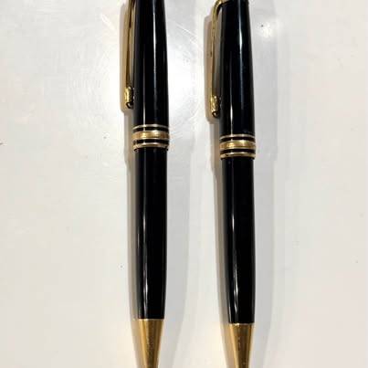 Vintage Montblanc Meisterstuck Ballpoint Pens Black Gold White Star Lo 1