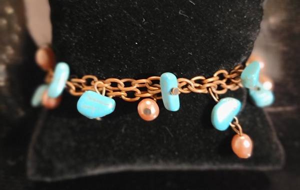 Turquoise And Brass Bracelet 1