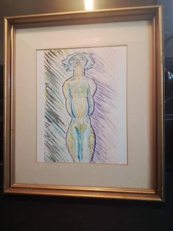 Framed Nude Sketch 13.75x15.75" 1
