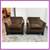 Pottery Barn Dark Brown Velvet Chairs + Ottoman, Set Of Three 7 thumbnail