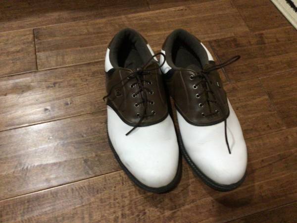 FootJoy FJ 45330 White/Brown/Black Men’s Golf Shoes - Reduced 11Wide 1