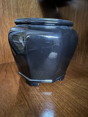 VINTAGE HAEGER Octagonal Vase Planter Black Ceramic 1