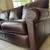 100% solid leather couch, chair, and ottoman 3 thumbnail