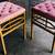 Pink Velvet Gold Metal Vanity Chair Sturdy Stool Make Up Room Bed Bathroom Decor 9 thumbnail
