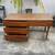 Vintage, Retro Mid Century Modern Desk With Faux Wood Laminate Top 6 thumbnail