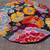 Stunning 8' Round brightly colored rug with pad 1 thumbnail