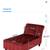 GDF Studio Stroup Modern Glam Velvet Tufted Chaise Lounge, Garnet and Dark Brown 4 thumbnail