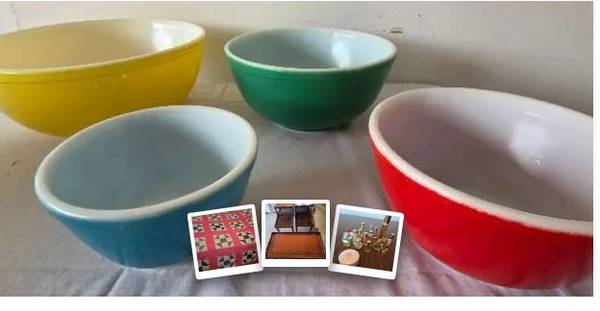 1 Bidding Starts at $1!! PYREX Glass Vintage Clothing and much more 1