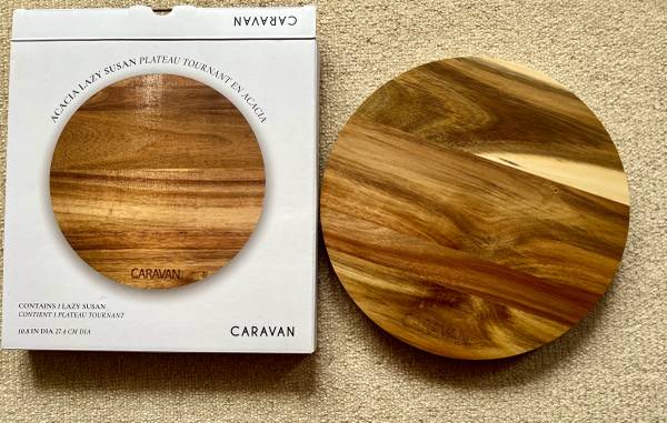 Acacia Wood Lazy Susan by Caravan 10.8” NEW 1