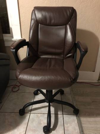 Brown Leather Office Chair 1