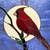 STAINED GLASS CARDINAL WINDOW HANGING 1 thumbnail