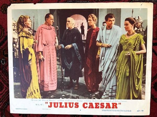 Vintage JULIUS CAESAR (1953) 'Ides of March' Lobby Card.  James Mason 1