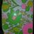 Vintage Rare Green & Pink Flower Designed Wood Shelf 11 thumbnail