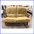 Mid 20th Century French Walnut + Suede Loveseat 3 thumbnail