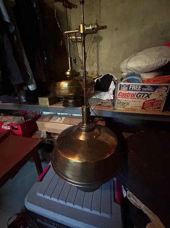 Two beautiful mid century brass lamps vert rare pieces 1
