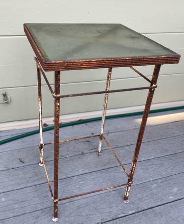 Mid Century Glass Top Stand 1